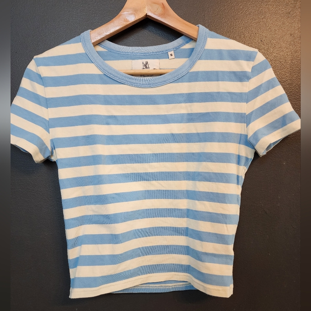 Blue and White Striped T-Shirt